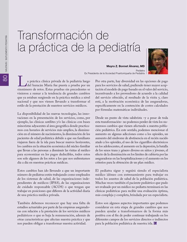 Transformación de  la práctica de la pediatría