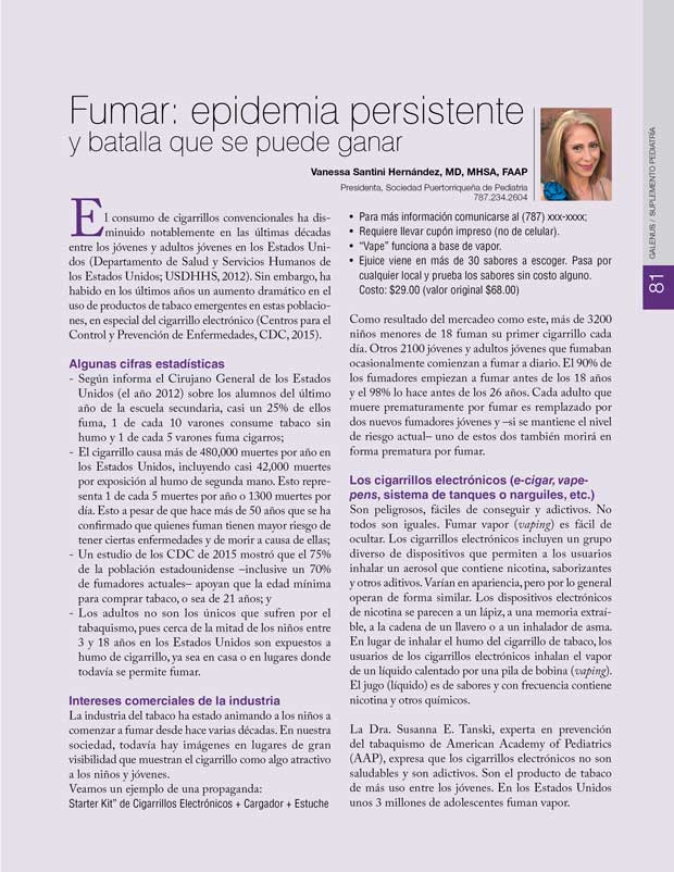 Fumar: epidemia persistente