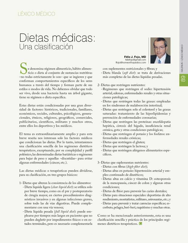 Léxico Médico: Dietas médicas