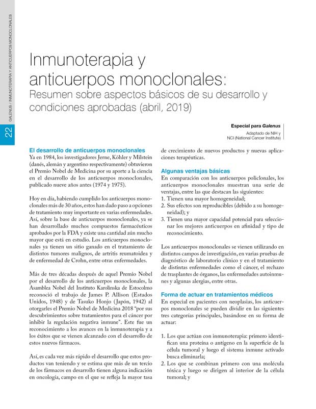 Inmunoterapia y  anticuerpos monoclonales