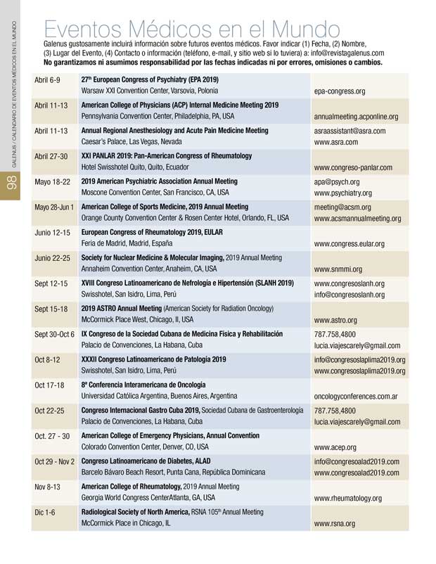 Calendario Eventos Médicos en el Mundo