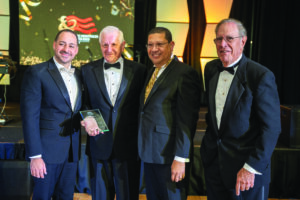 Lcdo. Jose S. Rosado, Presidente Junta de Directores; Dr. Pedro Benítez, Hospital Damas; Lcdo. Carlos Santiago, Presidente Electo AHPR; Lcdo. Jaime Pla, Presidente Ejecutivo AHPR.