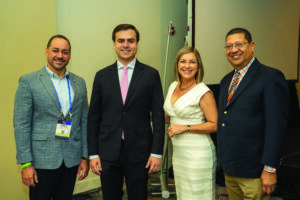 Lcdo. Jose S. Rosado, Presidente Junta de Directores AHPR; Lcdo. Pablo J. Hernández, Candidato a Comisionado en Washington; Lcda. Yarisis Centeno, Directora de Administración AHPR; Lcdo. Carlos Santiago, Presidente Electo Junta de Directores AHPR.